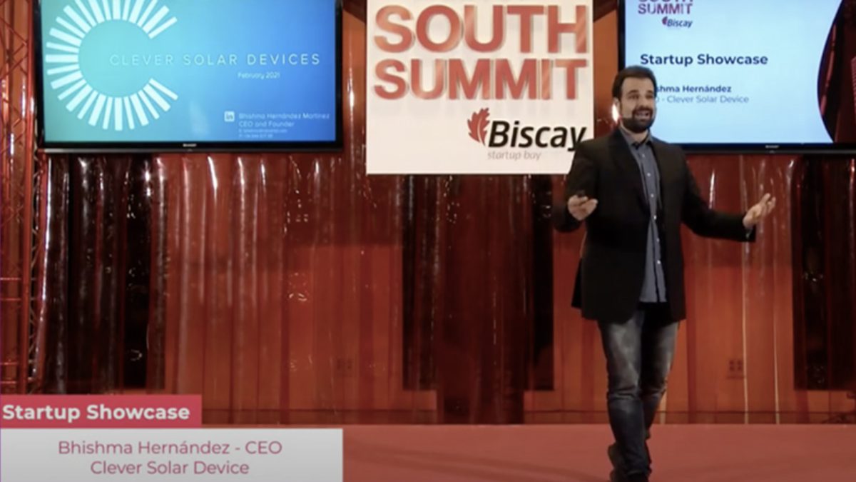 Bhishma Hernández, CEO of Clever Solar, at South Summit in Biscay