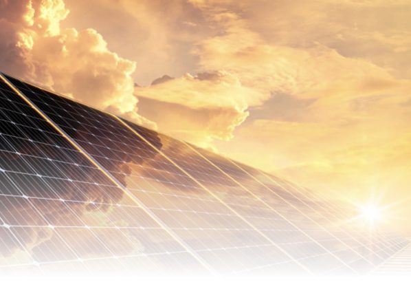 Solar panels at sunset with Clever Solar: AI solar energy system