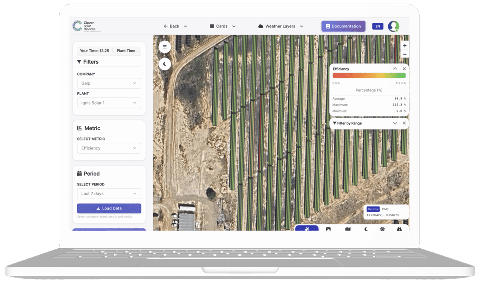 Clever Solar AI PV monitor: CleverGeo bird's-eye view